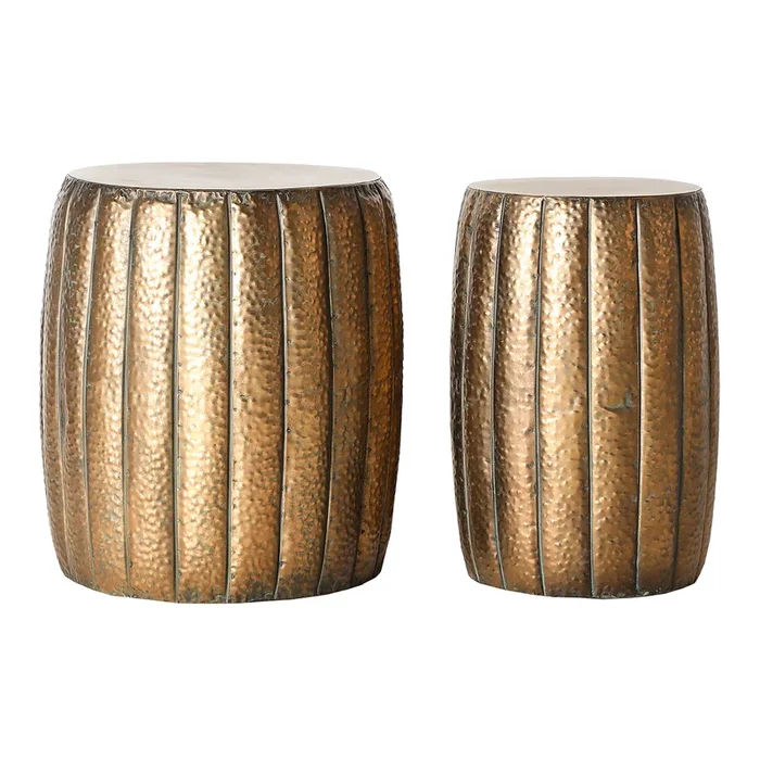 Lalinde Mesa Auxiliar, de Hierro, en color Oro, de 44x44x50cm – Lastdeco
