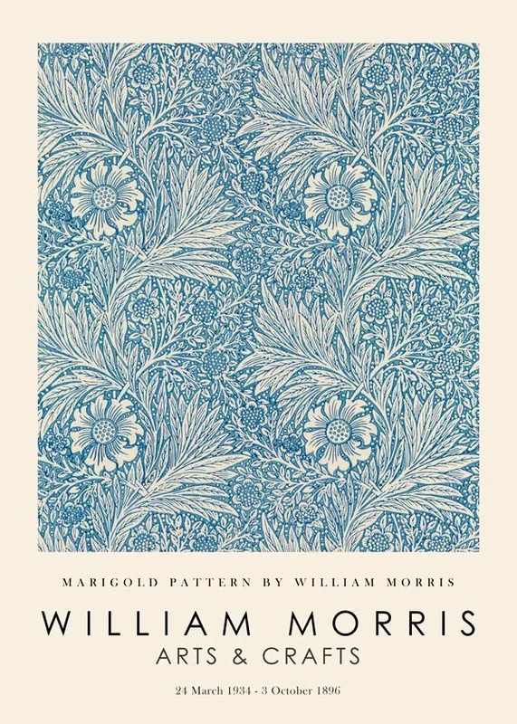 Lámina Marigold Pattern 60 x 90 cm Marco color roble – Hannun