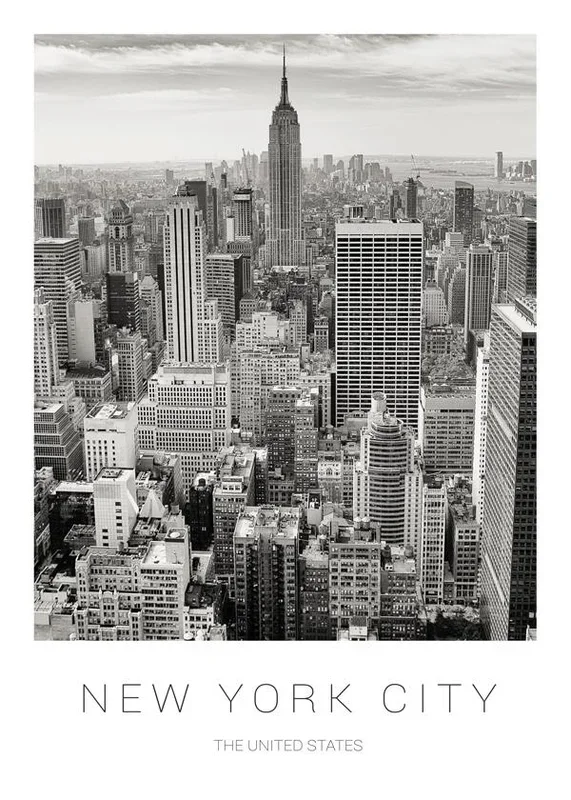 Lámina Nueva York 60 x 90 cm Marco blanco – Hannun