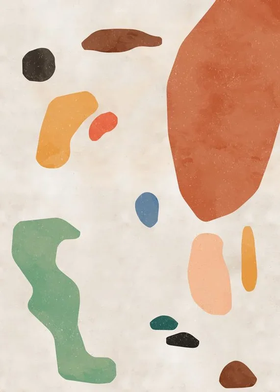 Lámina Organic Shapes Terracota 2 50 x 70 cm Marco blanco – Hannun