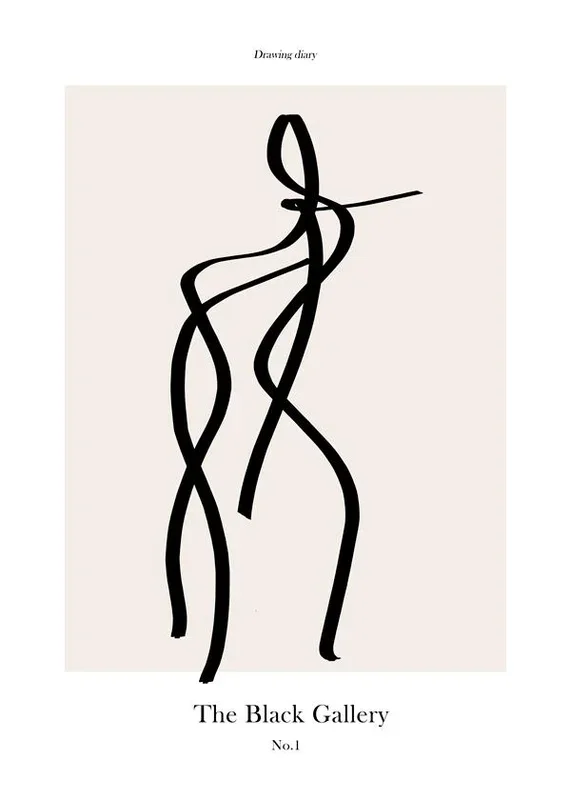 Lámina The Black Gallery 60 x 90 cm Marco blanco – Hannun