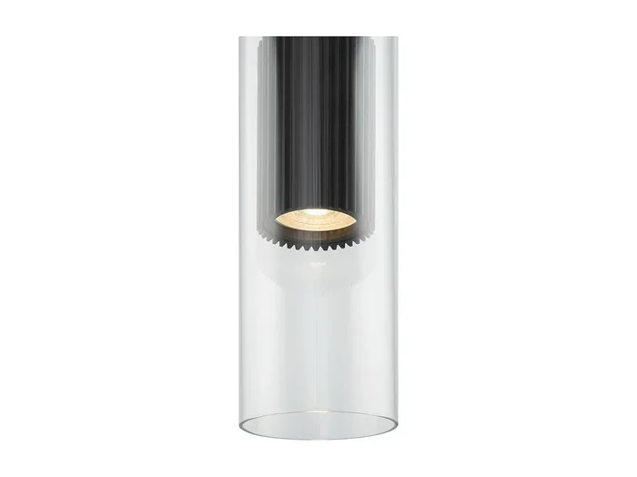 Lampadario A Sospensione Moderno Dynamics Alluminio Nero Vetro 1 Luce Gu10 50W