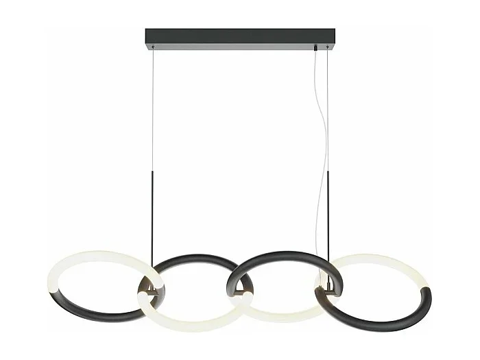 Lampadario A Sospensione Moderno Node Metallo Nero 4 Luci Led 40W