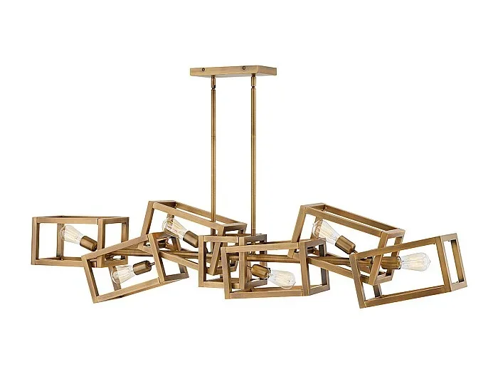 Lampadario Contemporaneo Ensemble Acciaio Bronzo Spazzolato 6 Luci E27