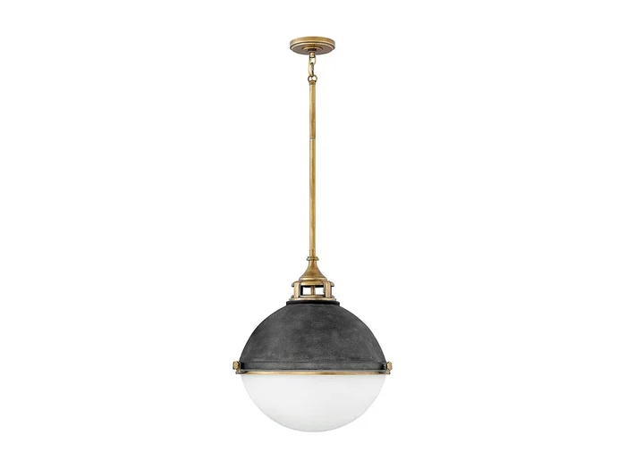 Lampadario Contemporaneo Fletcher Acciaio Zinco Antico Ottone 3 Luci E27