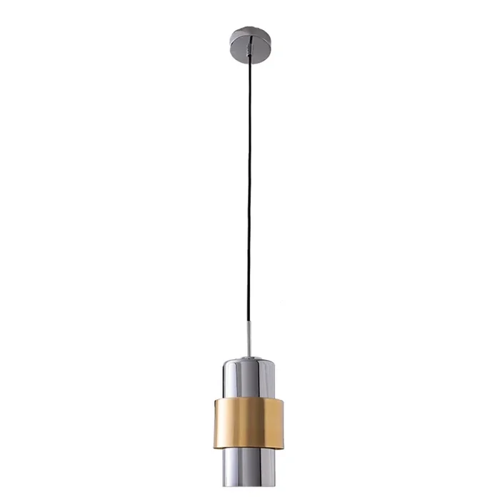 Lámpara colgante 22001 de cristal y metal dorado mate