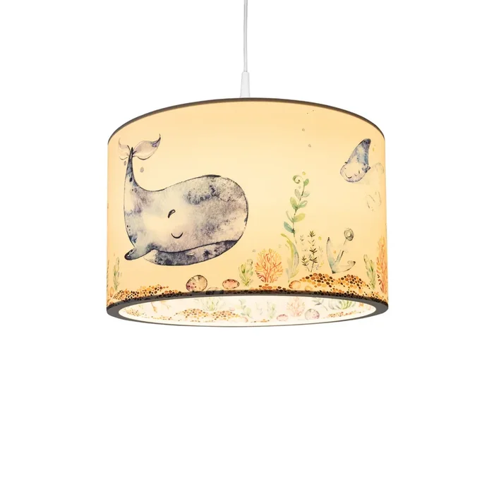 Lámpara colgante 25/40 Animales marinos, Ø 38 cm, colorida, plástico