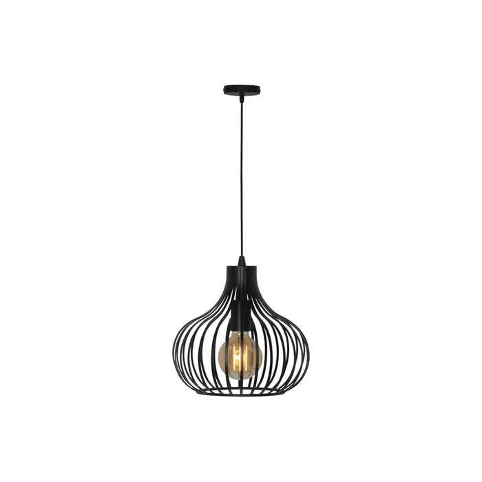 Lámpara colgante Aglio, Ø 28 cm, negra, metal