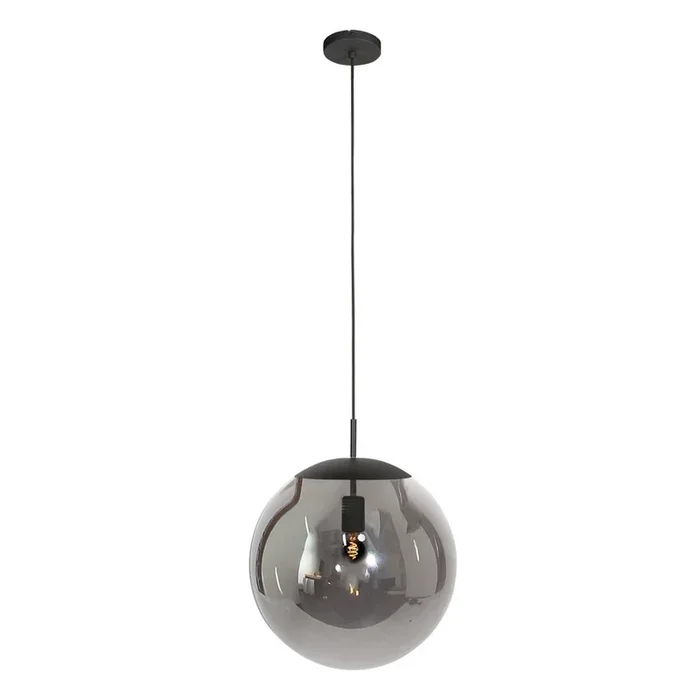Lámpara colgante Bollique, negro, Ø 40 cm, cristal, 1 luz, bola