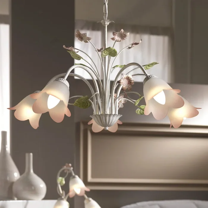 Lámpara colgante Botton estilo florentino con 5 luces