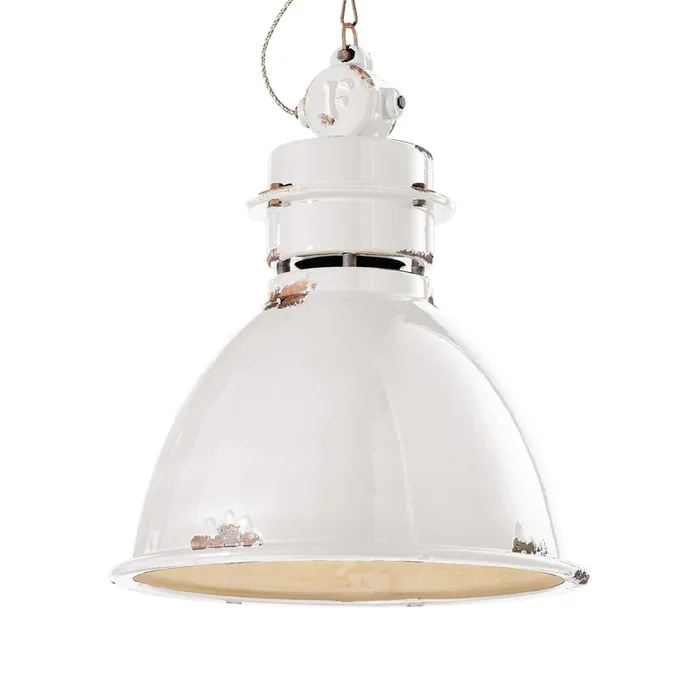 Lámpara colgante C1750, pantalla cerámica, blanco