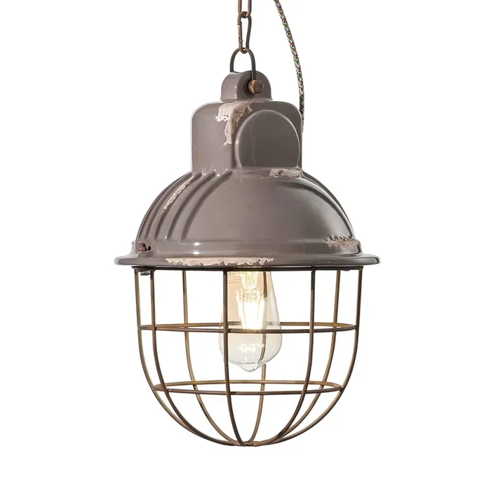 Lámpara colgante C1770 industrial gris-marrón