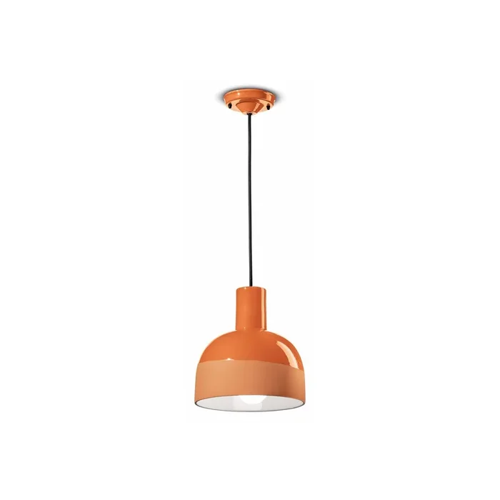 Lámpara colgante Caxixi de cerámica, naranja