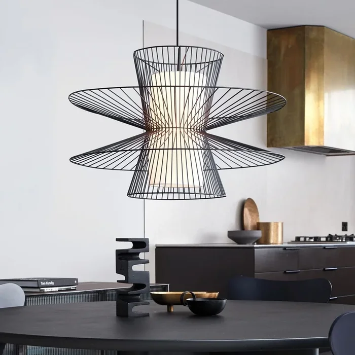 Lámpara colgante Dulverton Ø 80 cm metal negro cristal