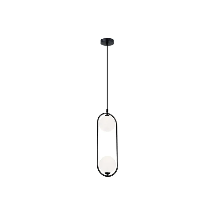 Lámpara colgante Fancy, 2 luces, negro