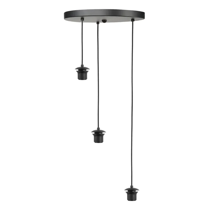 Lámpara colgante Fantasy, 3 luces, negro