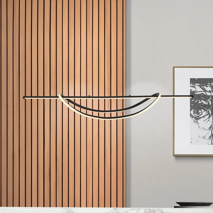 Lámpara colgante LED Ambar, metal, negro, 4000 K