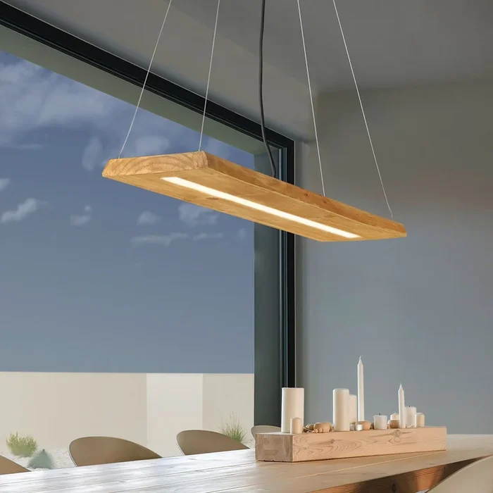 Lámpara colgante LED Brad de madera