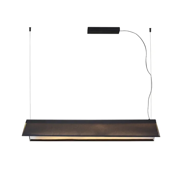 Lámpara colgante LED de superficie Ludovico, 115 cm, negra