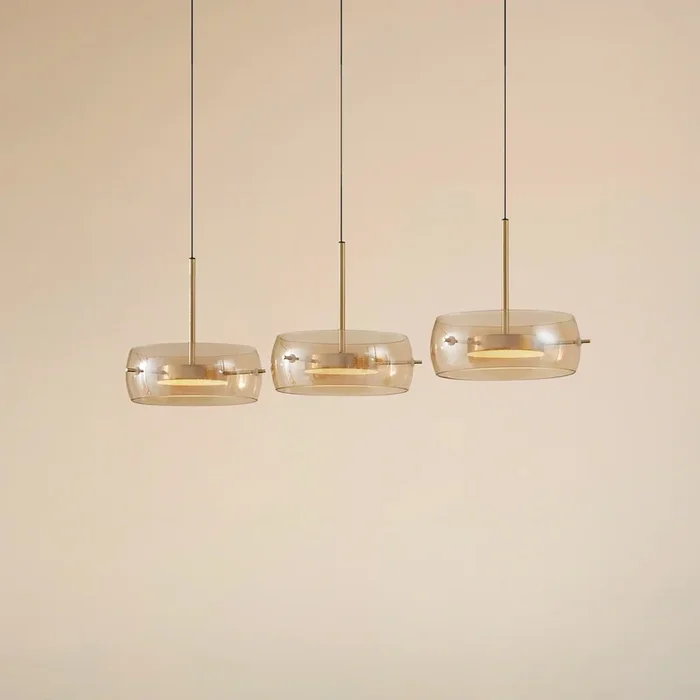 Lámpara colgante LED Lucande Martis, ámbar, 3 luces, atenuable