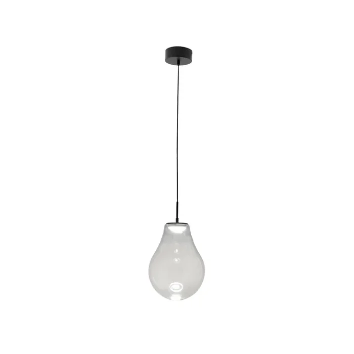 Lámpara colgante LED Noa, transparente, cristal, Ø 25 cm, CCT, atenuable