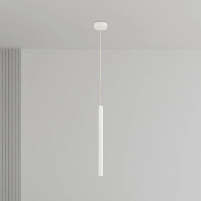 Lámpara colgante LED Rulo, beige, acero, Ø 3,2 cm