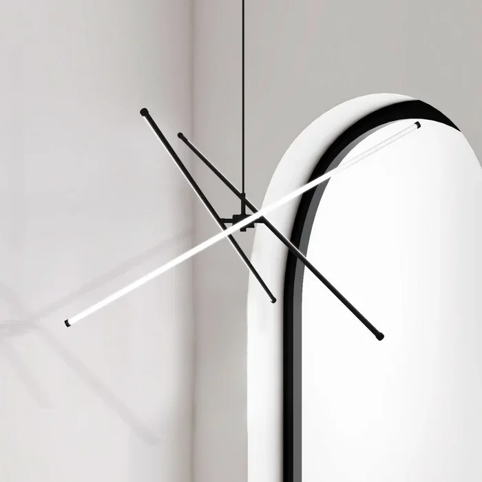 Lámpara colgante LED Sandy, longitud 90 cm, negro, metal