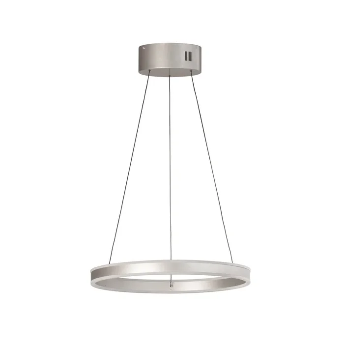 Lámpara colgante LED Silvio, Ø 50 cm, níquel mate, metal, CCT,