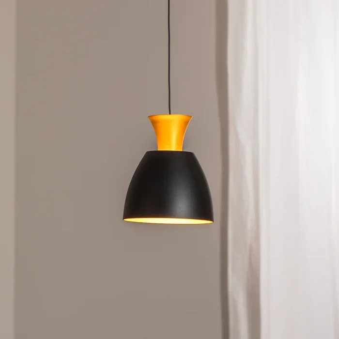 Lámpara colgante LED Studio Line 51229, negro/latón, Ø 20 cm