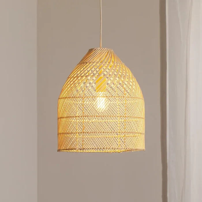 Lámpara colgante Luis, Ø 35 cm, ratán, E27