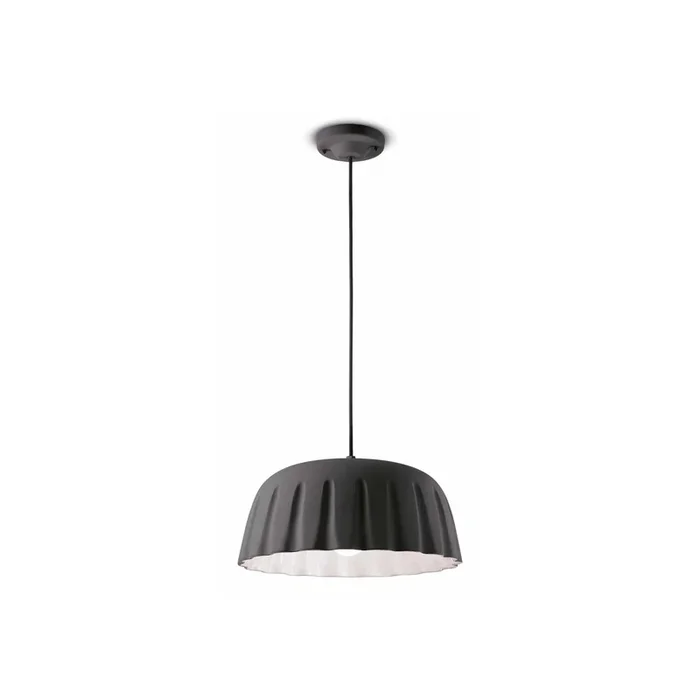 Lámpara colgante Madame Gres cerámica, 18cm antracita