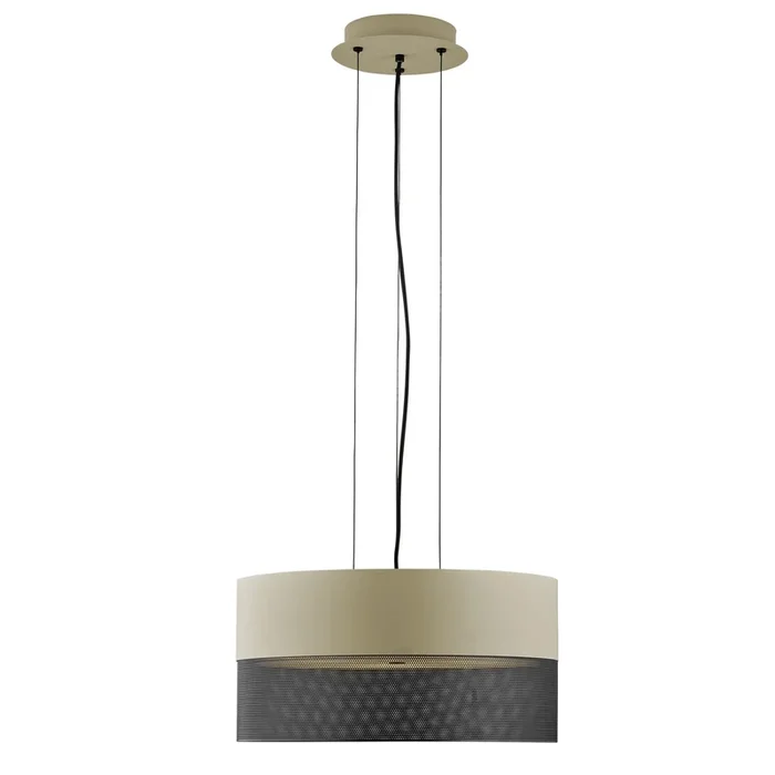 Lámpara colgante Mesh E27 Ø 50 cm, arena/negro
