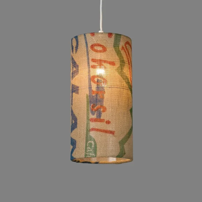 Lámpara colgante N°91 Perlbohne, saco café de yute