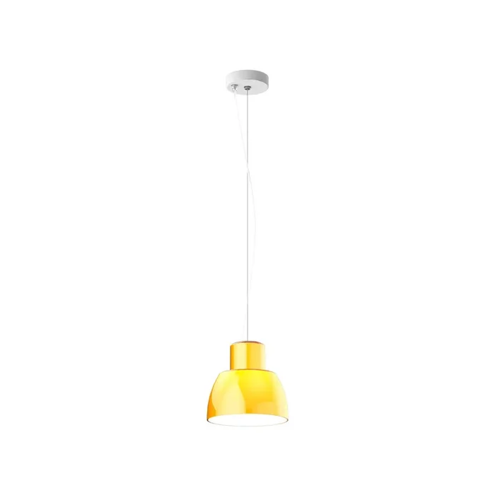 Lámpara colgante Nemo Lorosae, amarilla, Ø 20 cm, cristal, E27