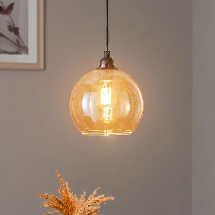Lámpara colgante Oro 020 1 luz cristal Ø20cm