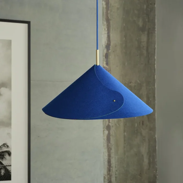 Lámpara colgante OSRAM Decor Flip, azul, fieltro, E14, regulable