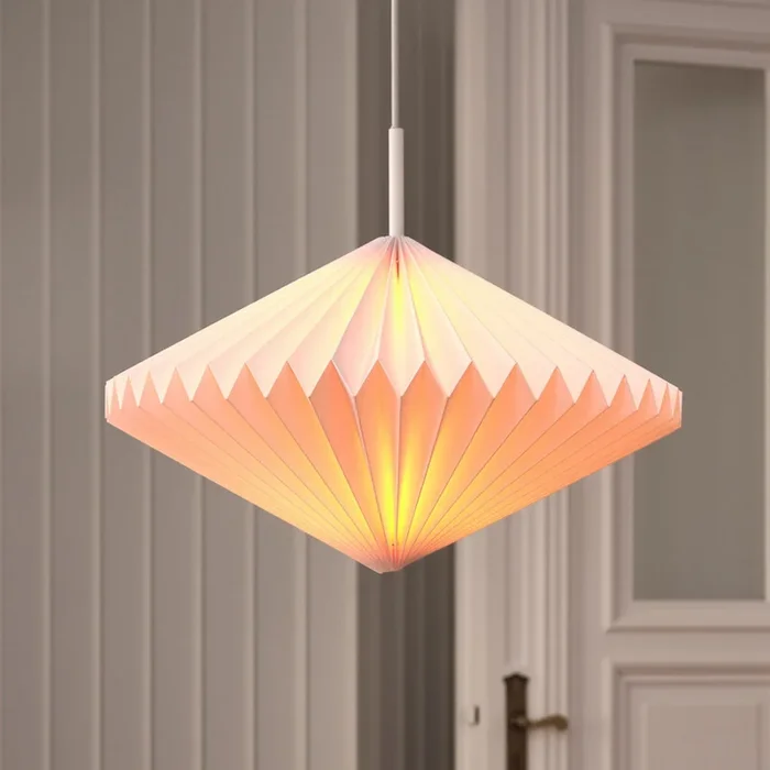 Lámpara colgante OSRAM Decor Paper Diamond, blanca, papel, E27