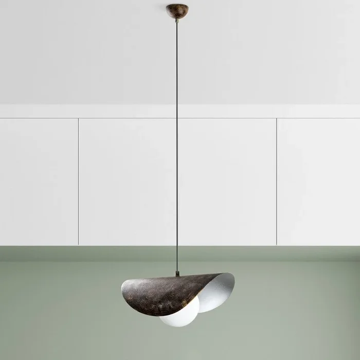 Lámpara colgante Vatoz, 1 luz, negro, Ø 40 cm, metal/vidrio