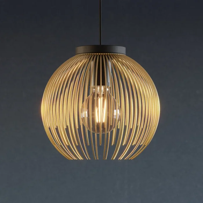 Lámpara colgante Venezuela, negro/oro, 1 luz