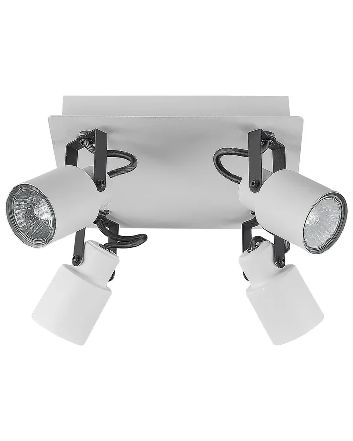 Lámpara de 4 focos BONTE ajustable Metal Blanco