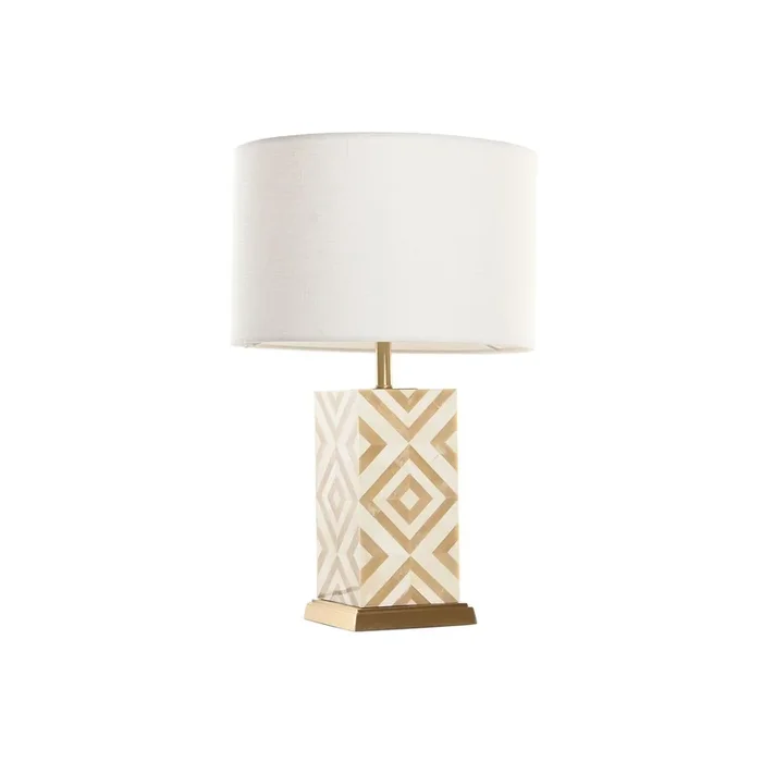 Lámpara de mesa Home ESPRIT Blanco Beige Dorado 50 W 220 V
