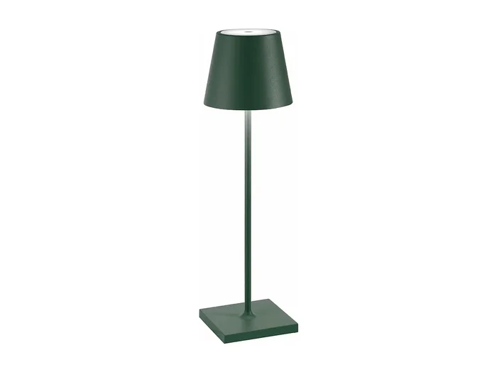 Lámpara de mesa LED Poldina Pro Verde Oscuro recargable y regulable con batería de hasta 12 horas