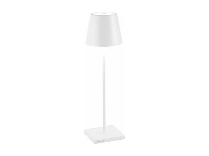 Lámpara de mesa LED Poldina Pro White recargable y regulable con duración de batería de hasta 12 horas. Para uso exterior IP65
