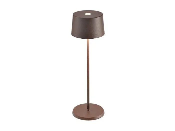Lámpara de mesa LED recargable y regulable Olivia Pro Corten