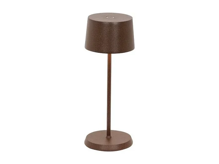 Lámpara de mesa LED recargable y regulable Zafferano OLIVIA PRO MICRO Corten