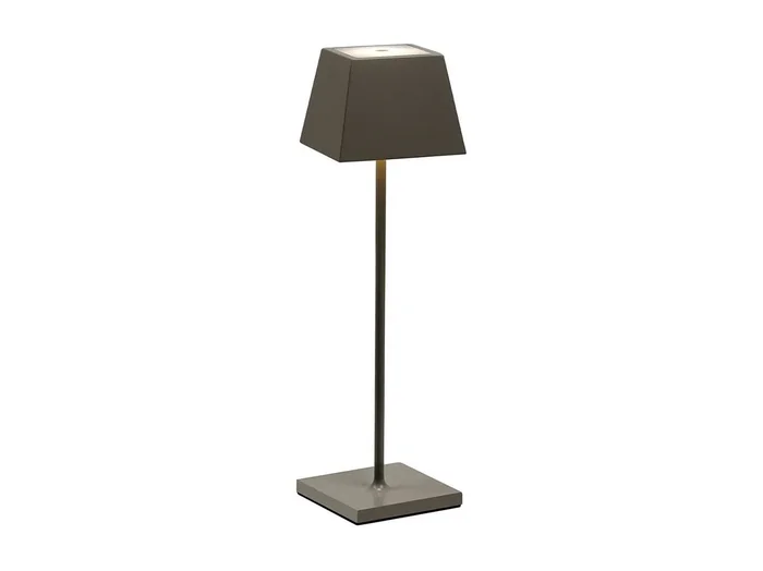 Lámpara de mesa LED Siesta gris paloma portátil y recargable IP54