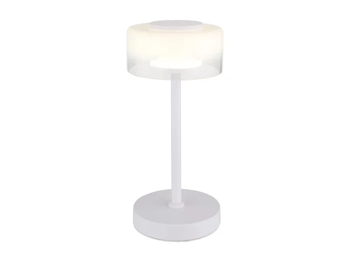 Lámpara de mesa metal blanco mate, LED