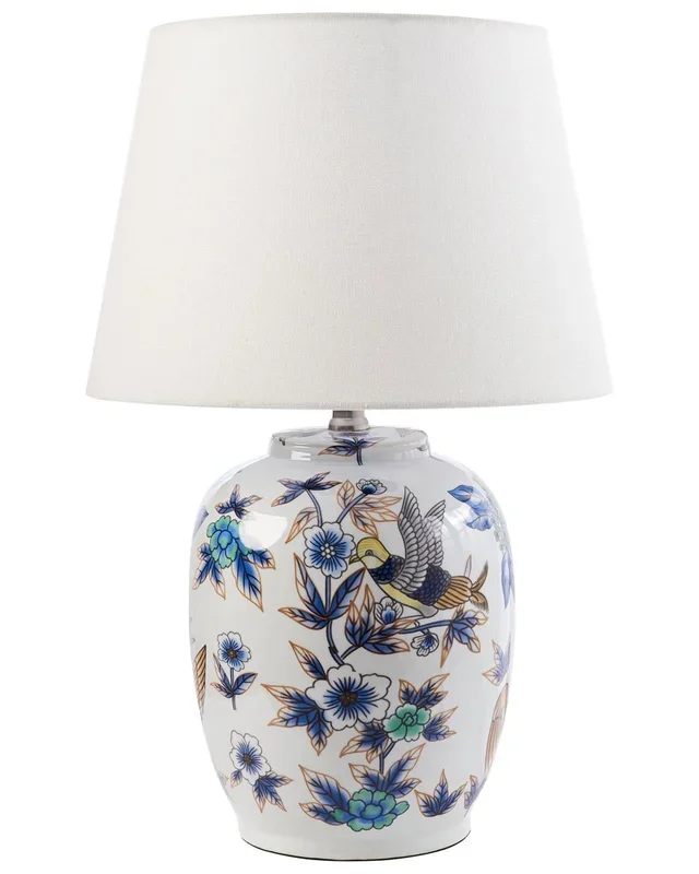 Lámpara de mesa SUNJA Porcelana Blanco/Azul