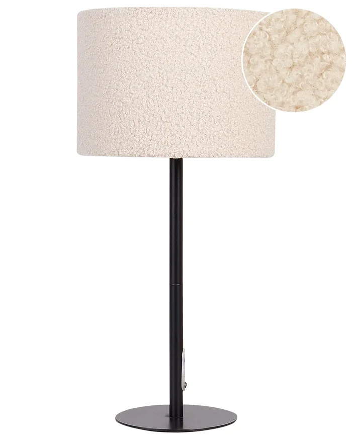 Lámpara de mesa VINAZCO Bouclé Beige