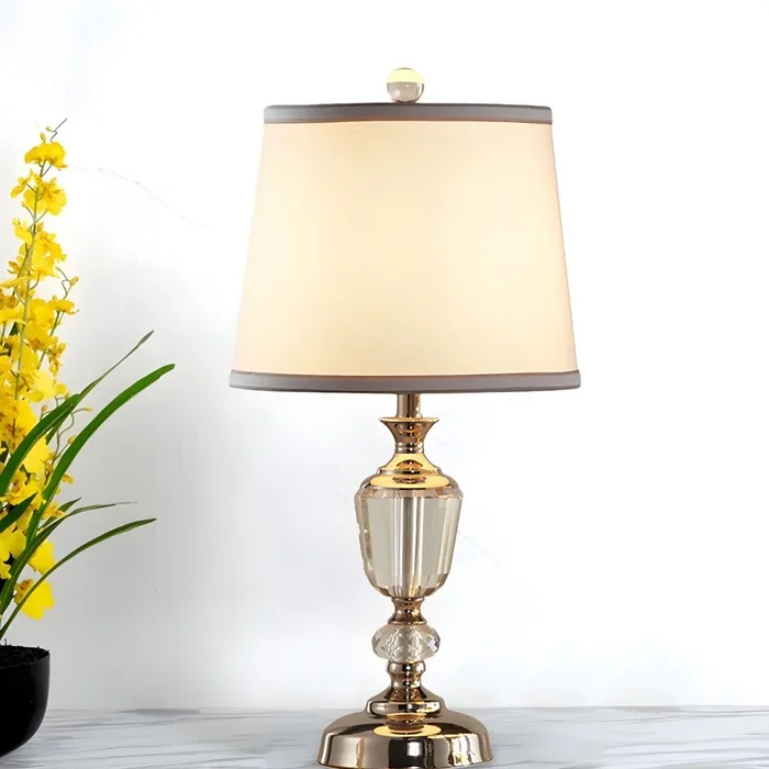 Lámpara de Mesita de Noche Blanca Modernista 1 Luz Iluminación para Mesa con Pantalla de Tela – 220 A 240 V Blanco
